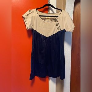 RARE ModCloth Dear Anthropologie Creatures Cotton Babydoll Dress Navy